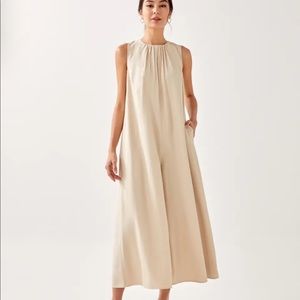 Beige Flowy Jumpsuit